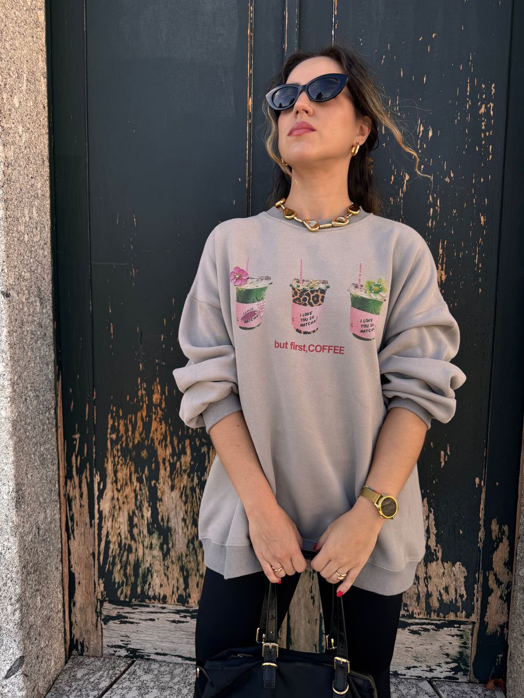 Sweatshirt Oversize Coffee LUMINA