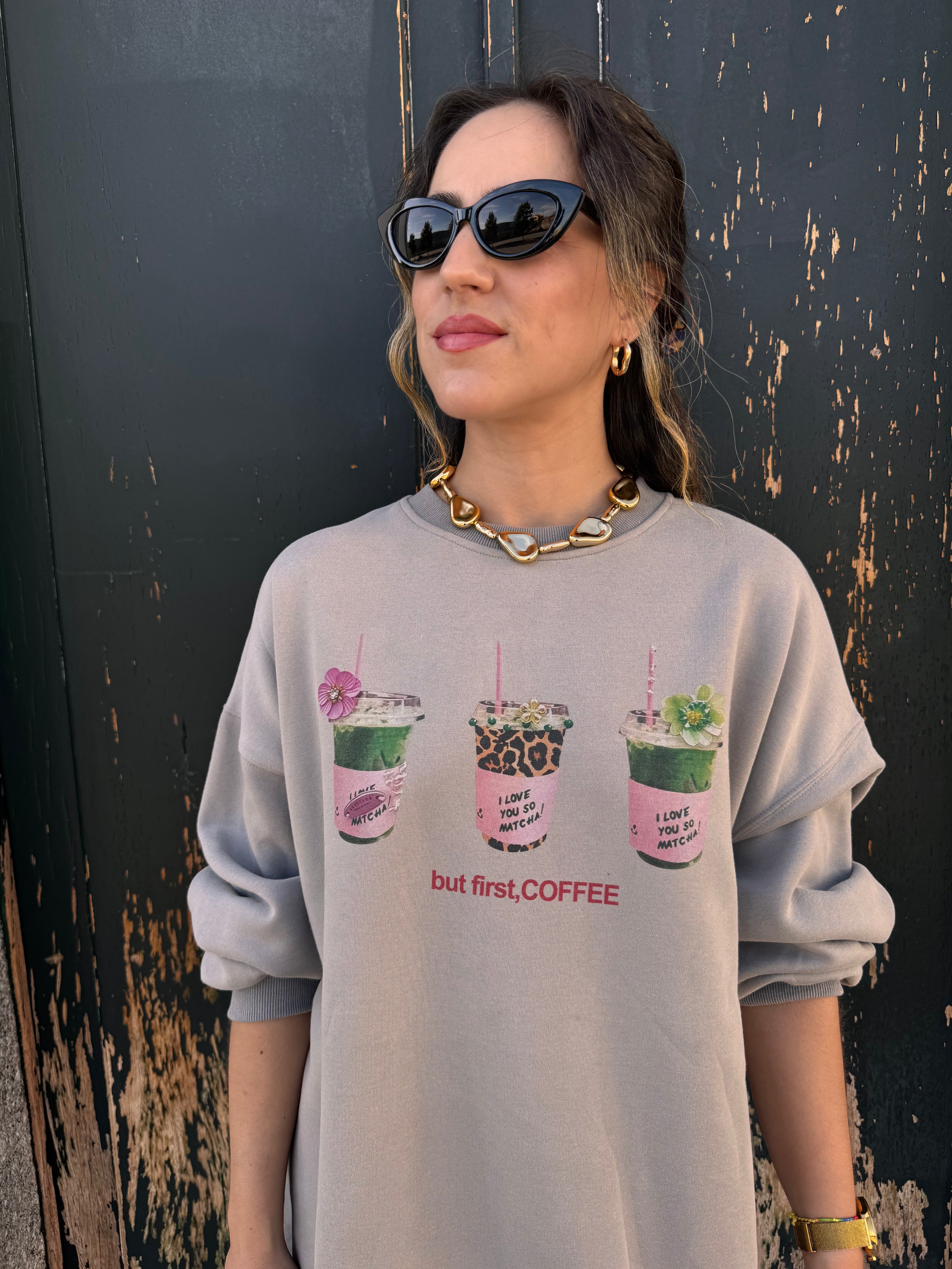 Sweatshirt Oversize Coffee LUMINA
