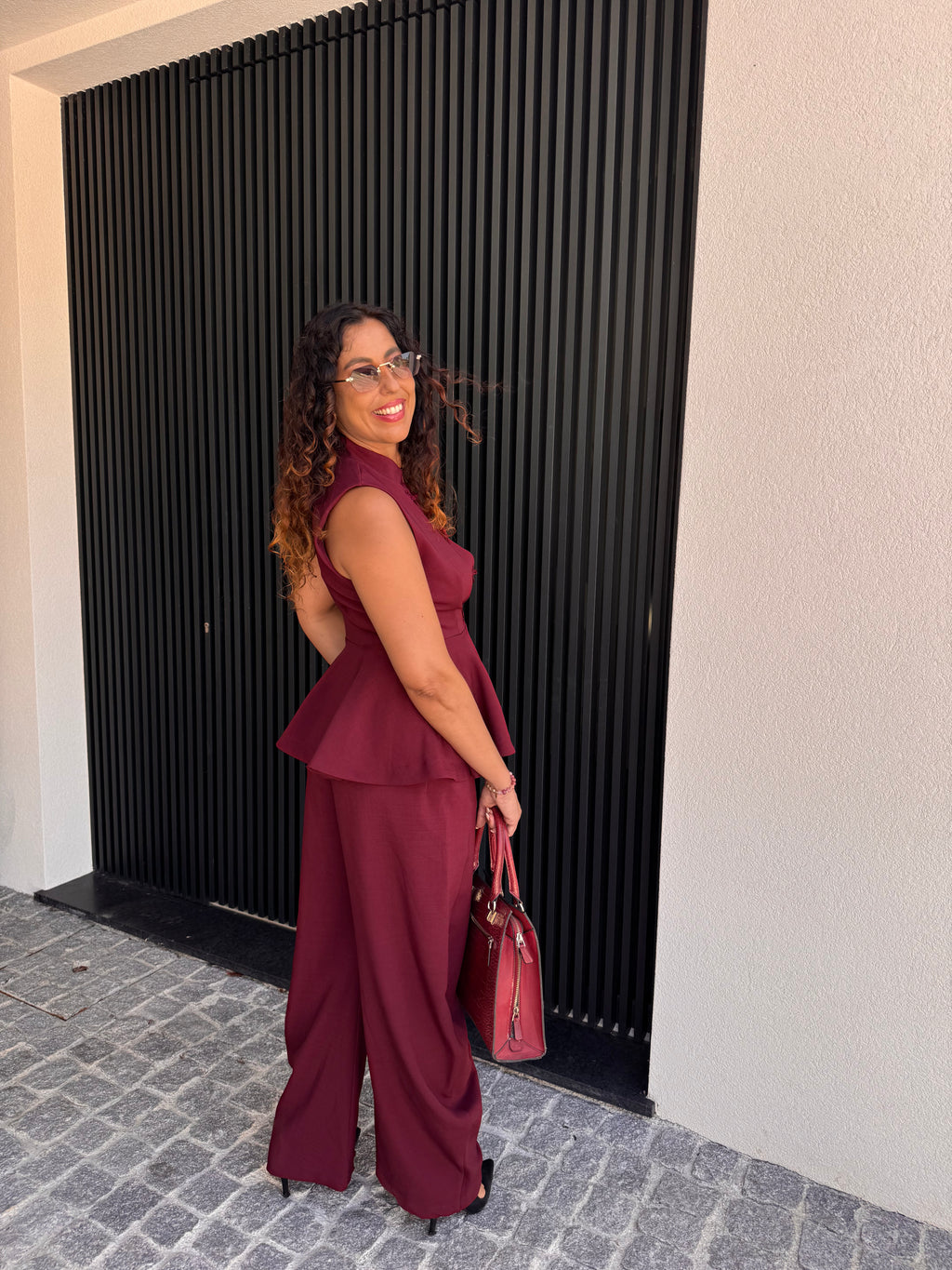 Top Peplum Bordeaux Lumina