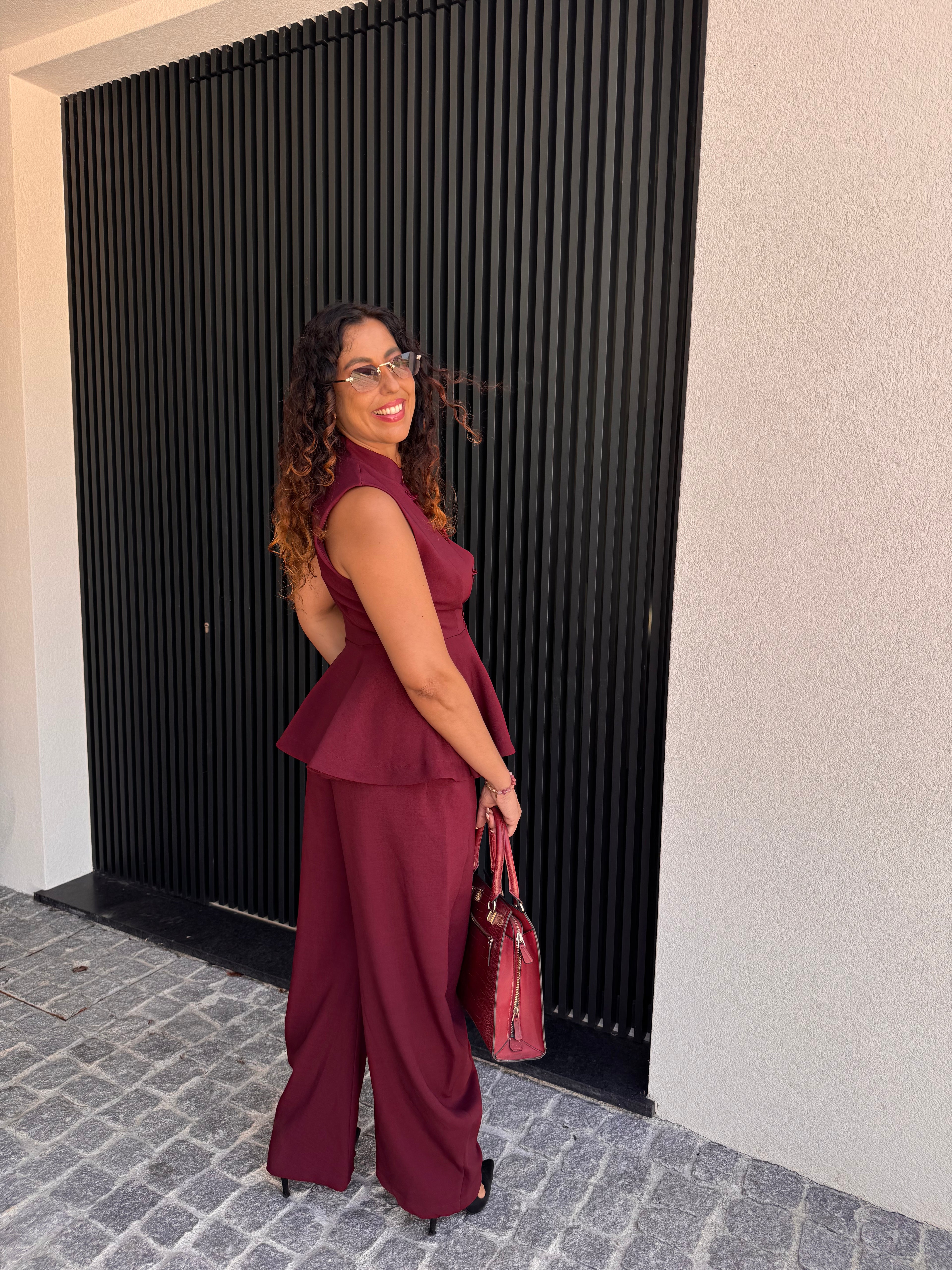 Top Peplum Bordeaux Lumina