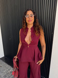 Top Peplum Bordeaux Lumina