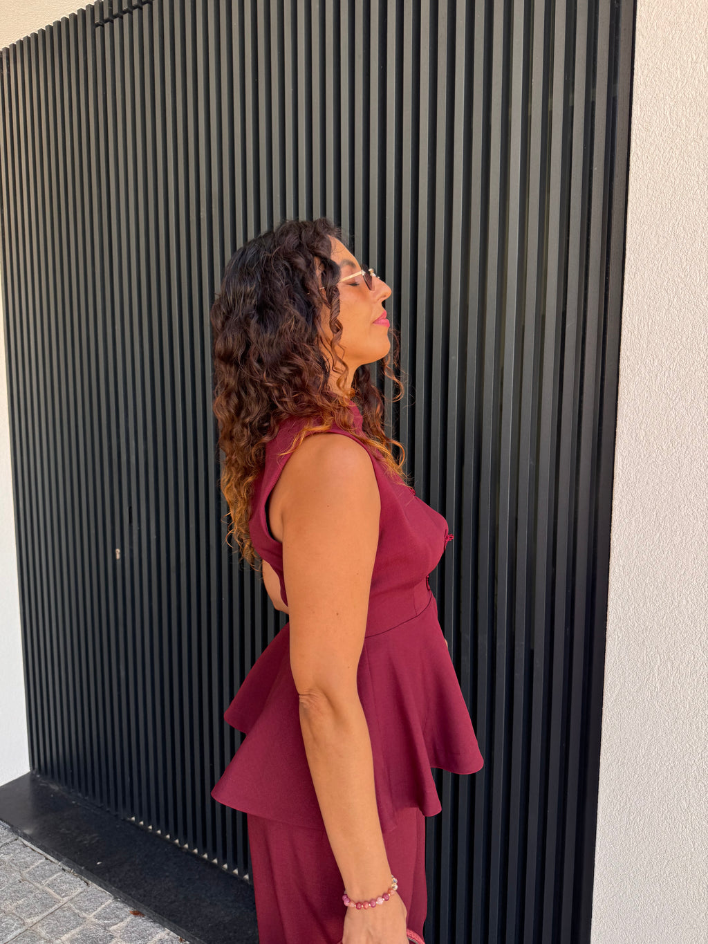 Top Peplum Bordeaux Lumina