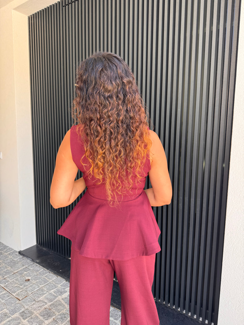 Top Peplum Bordeaux Lumina
