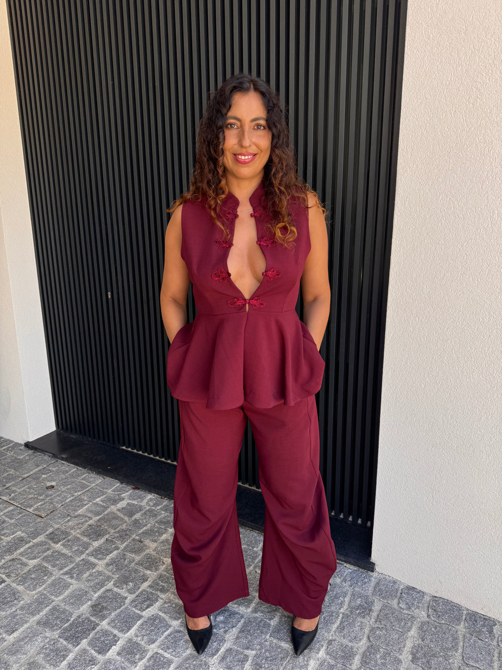 Top Peplum Bordeaux Lumina