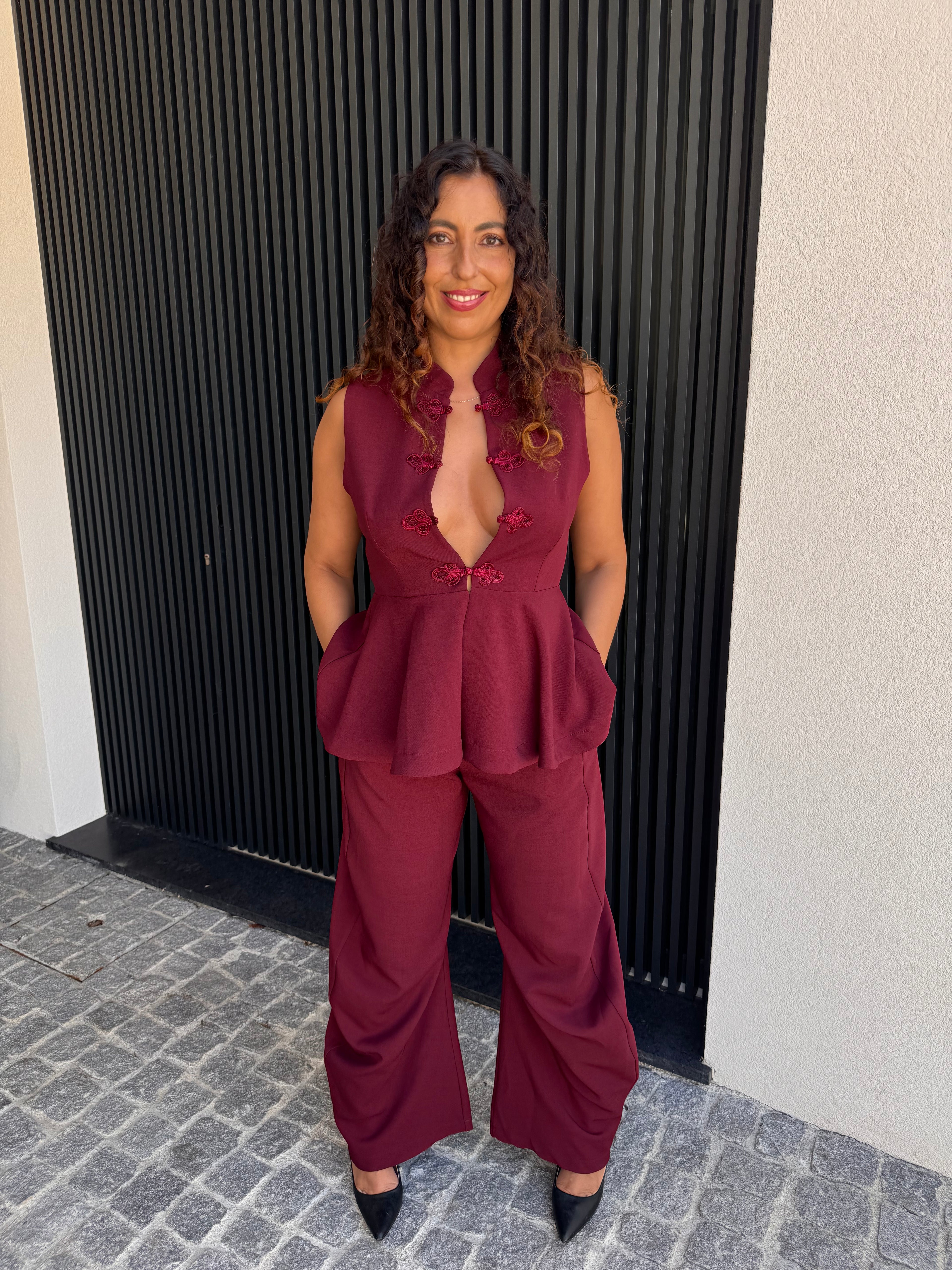 Top Peplum Bordeaux Lumina
