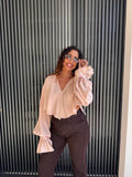 Blusa de Cetim Rosa Lumina