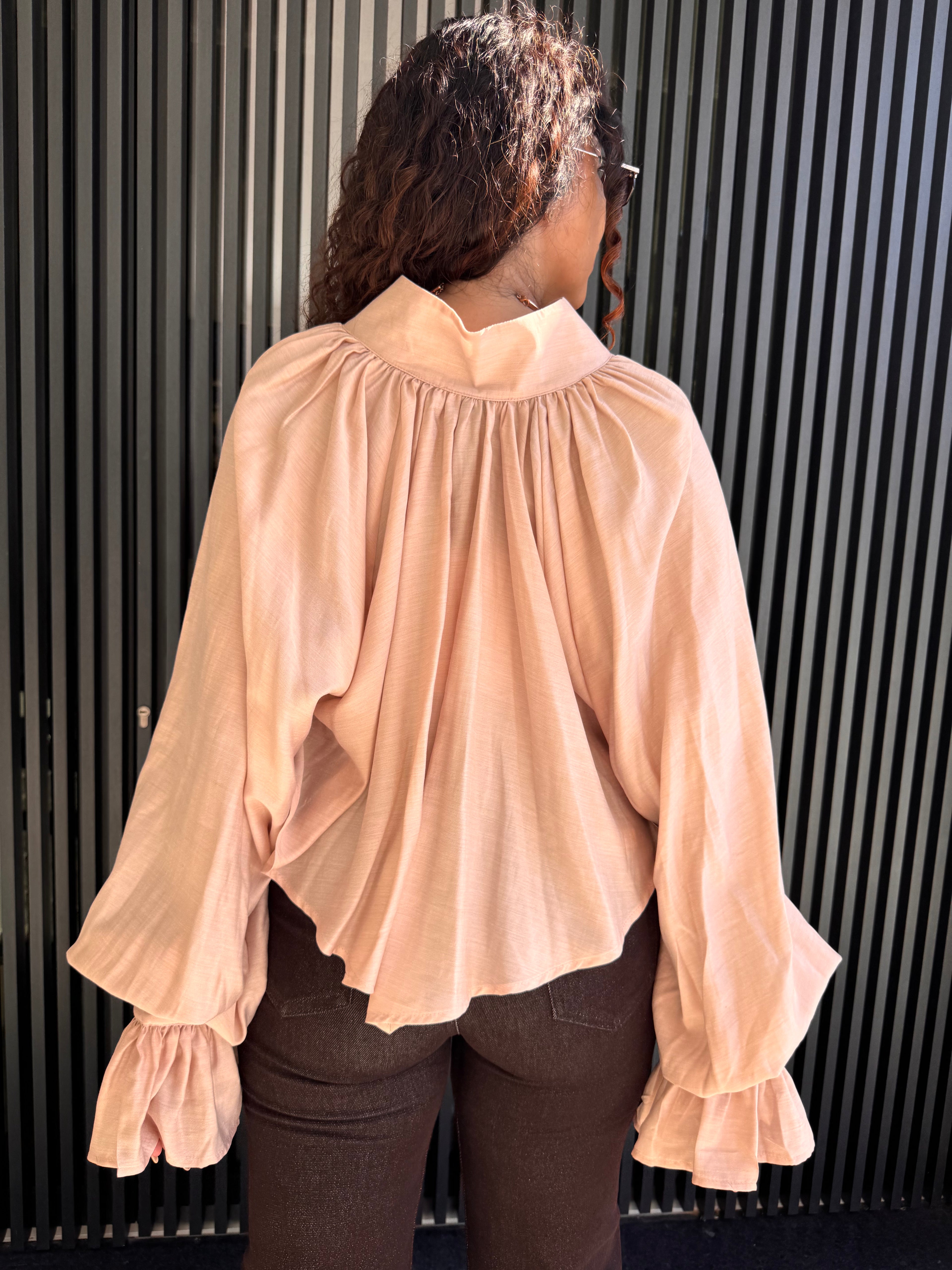 Blusa de Cetim Rosa Lumina