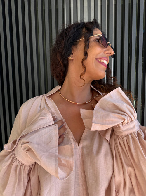 Blusa de Cetim Rosa Lumina
