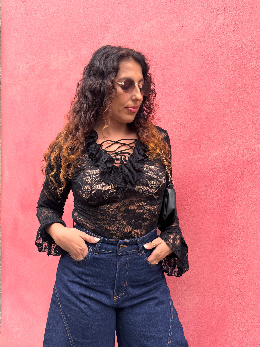 Blusa de Renda Preta