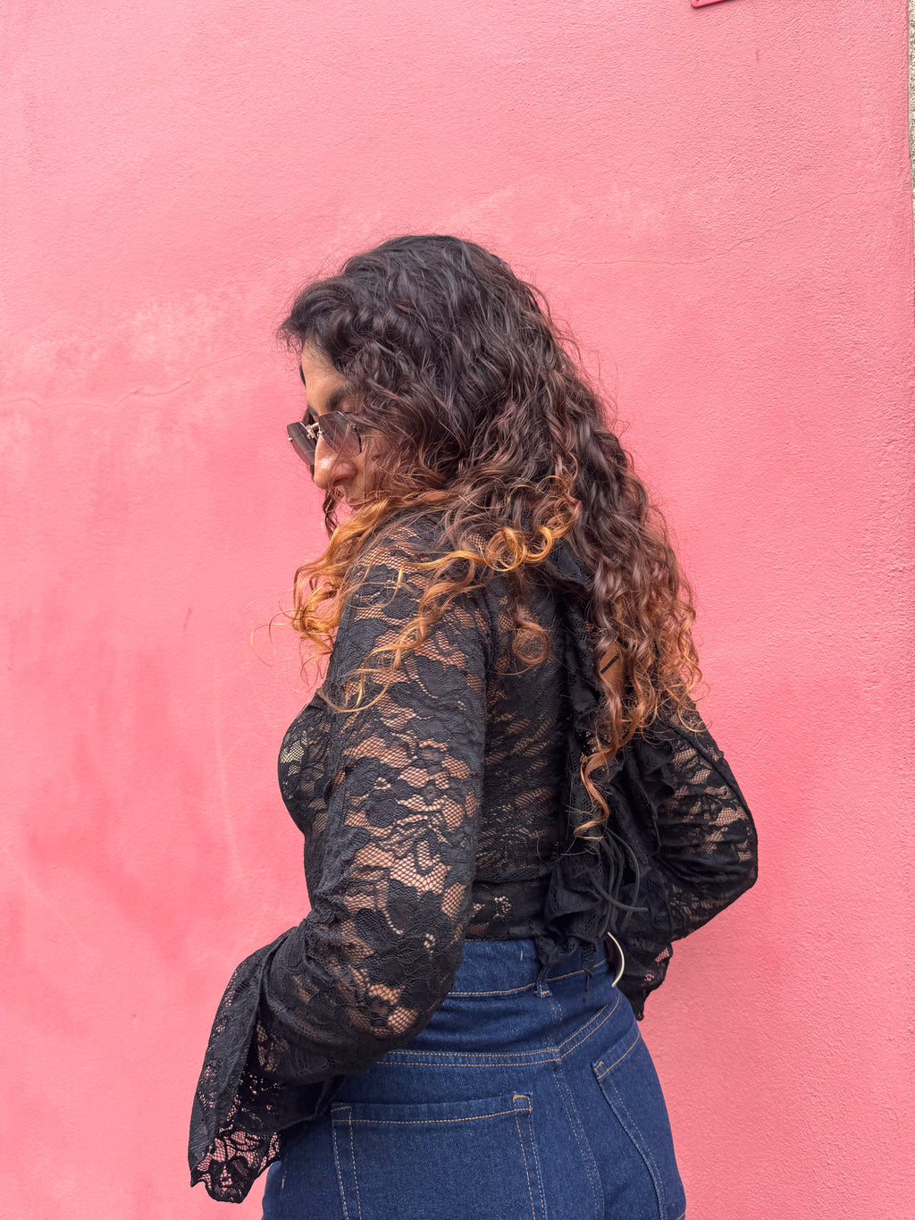 Blusa de Renda Preta