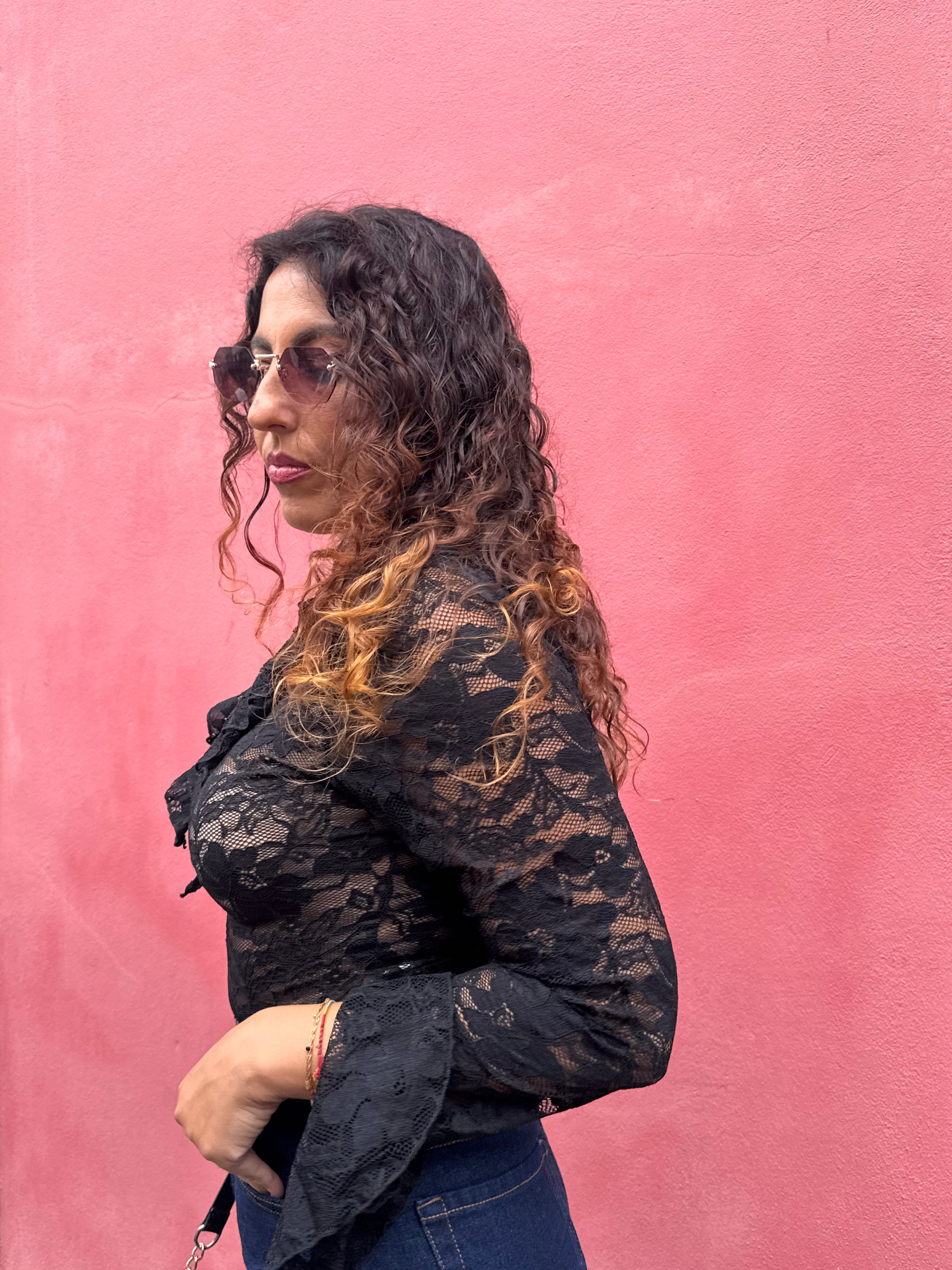 Blusa de Renda Preta